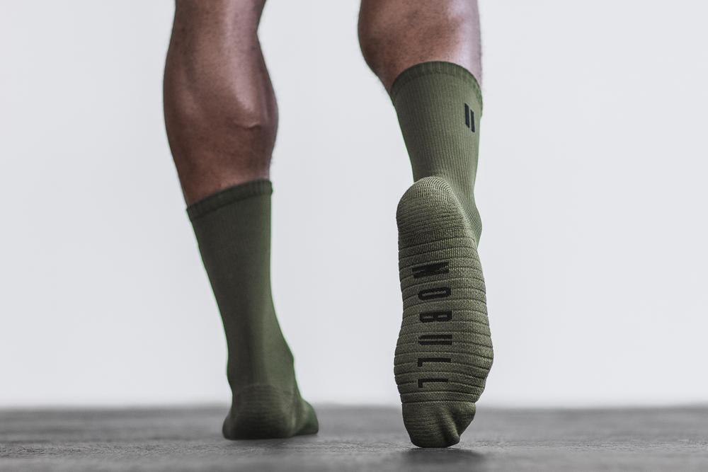 NOBULL Crew Socks - Army Black - Ireland (0514QWMBD)